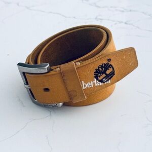 Men’s or women’s Timberland Tan Leather Logo Stitched Belt